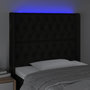 Voir la diapositive 4 : VIDAXL Tete de lit a LED Noir 103x16x118/128 cm Tissu