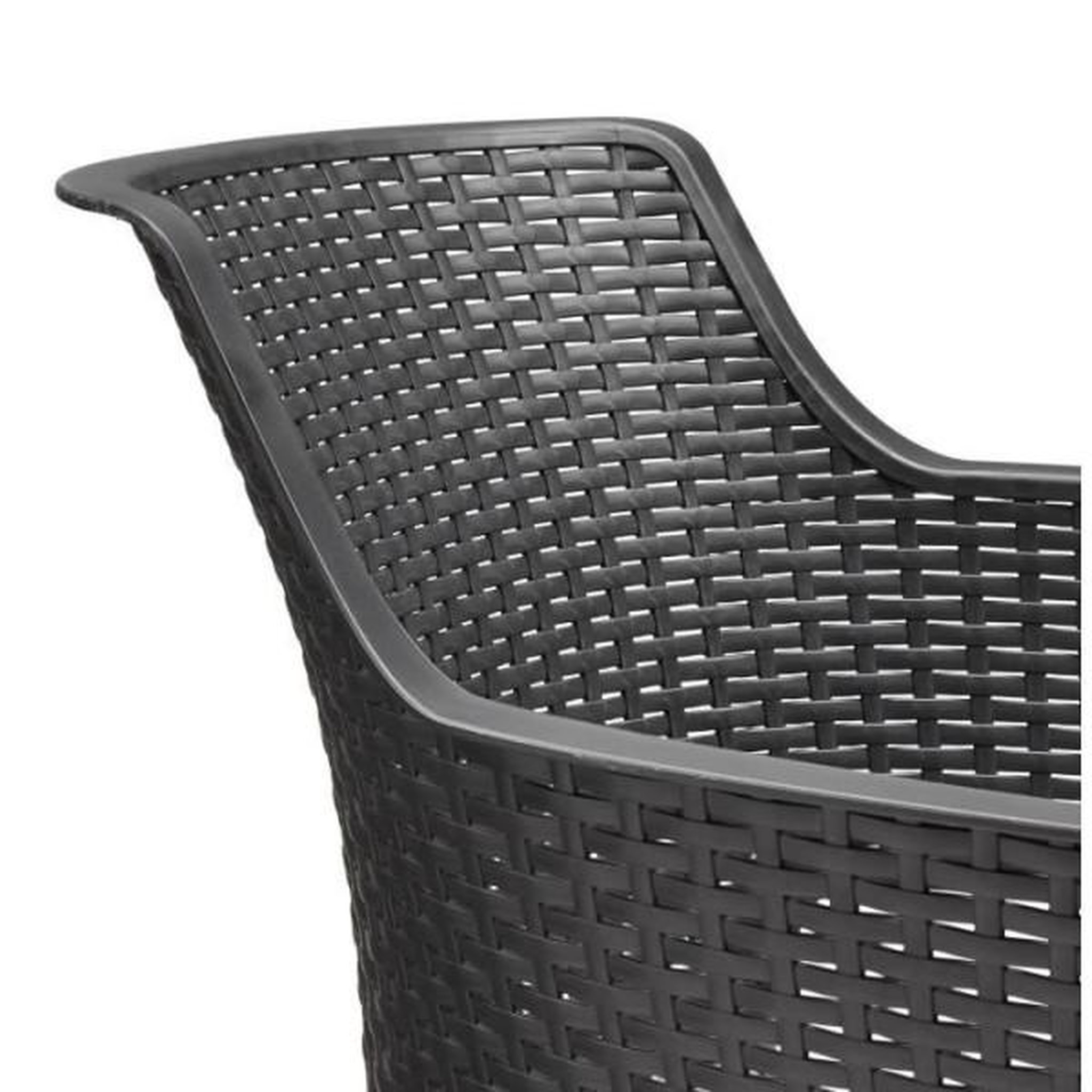 Voir la diapositive 3 : ALLIBERT by KETER Lot de 6 fauteuils de jardin - Allibert by KETER - EVA - En résine - Coloris : gris graphite