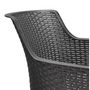 Voir la diapositive 3 : ALLIBERT by KETER Lot de 6 fauteuils de jardin - Allibert by KETER - EVA - En résine - Coloris : gris graphite