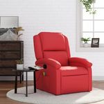 VIDAXL Fauteuil de massage inclinable rouge similicuir