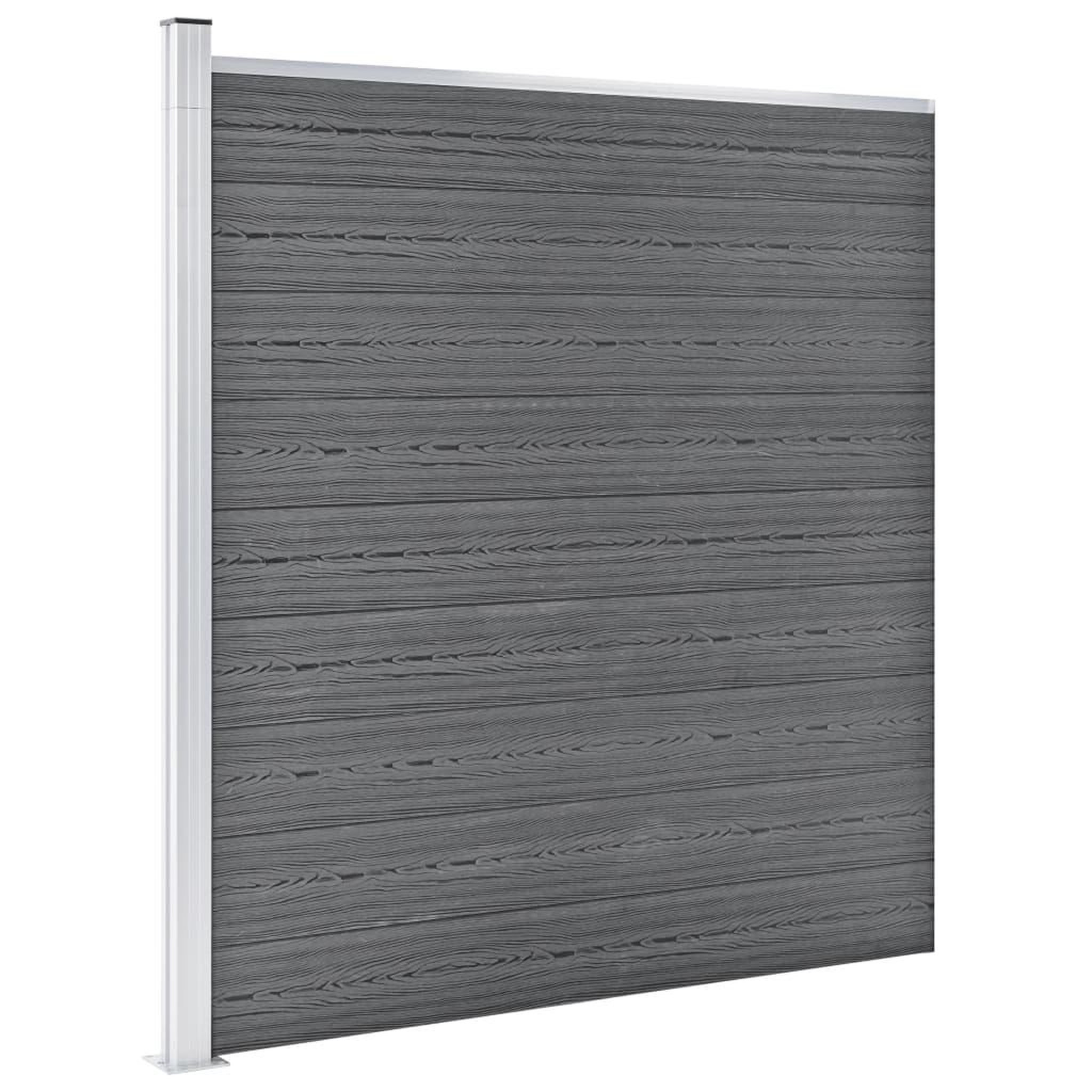 Voir la diapositive 2 : VIDAXL Ensemble de cloture WPC 6 Carre + 1 Incline 1138x186 cm Gris