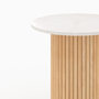 Voir la diapositive 3 : MAISON PAVANE Table d'appoint en marbre et bois de manguier D40 cm-Agathe