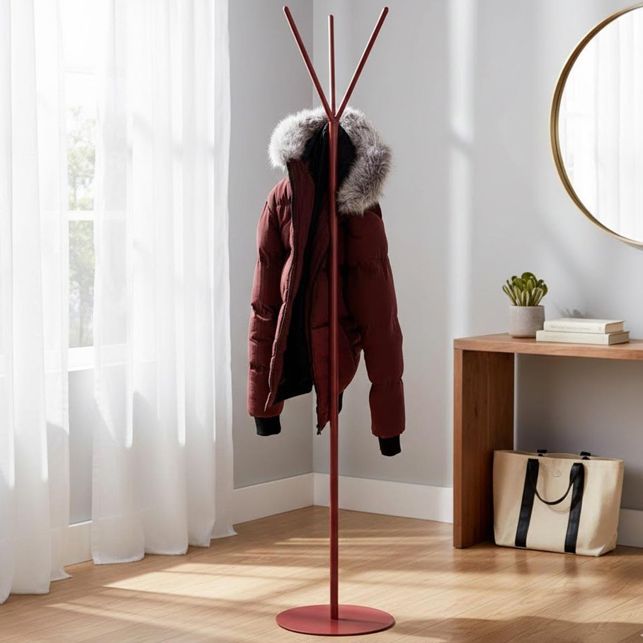 Voir la diapositive 3 : Paris Prix Porte-manteau 3 crochets  sasha  173cm rouge