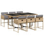 Voir la diapositive 2 : VIDAXL Ensemble a manger de jardin coussins 7 pcs melange beige rotin