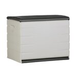 PLASTIKEN Coffre de rangement PLASTIKEN 260L - Intérieur/Extérieur Fonctionnel et Esthétique - Cadenassable avec Roulettes - 80 x 61 x