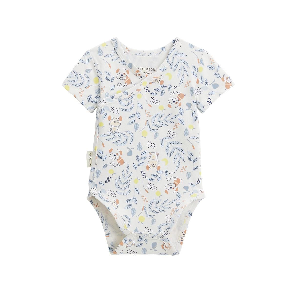 Petit Béguin Lot de 2 bodies bébé manches courtes ouverture croisée Zeste d'amour