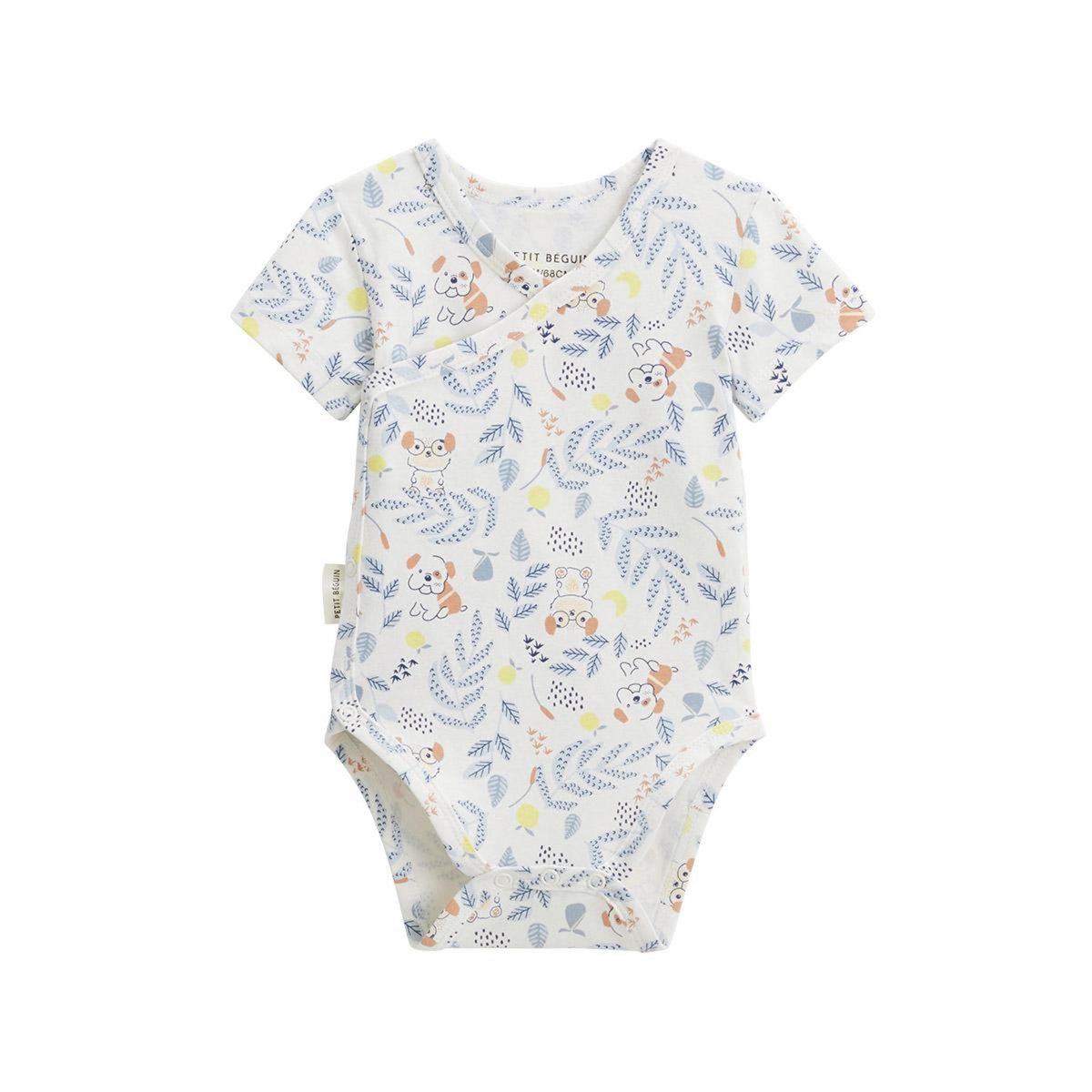 Petit Béguin Lot de 2 bodies bébé manches courtes ouverture croisée Zeste d'amour