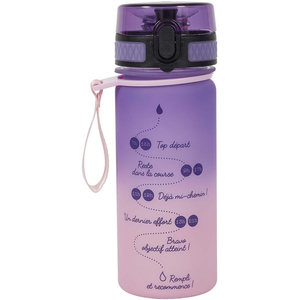 Gourde Motivation 2L Transparente Noire - Repères D'Hydratation - Pour Sport Et Bureau - Facile à Nettoyer, Bouchon Étanche
