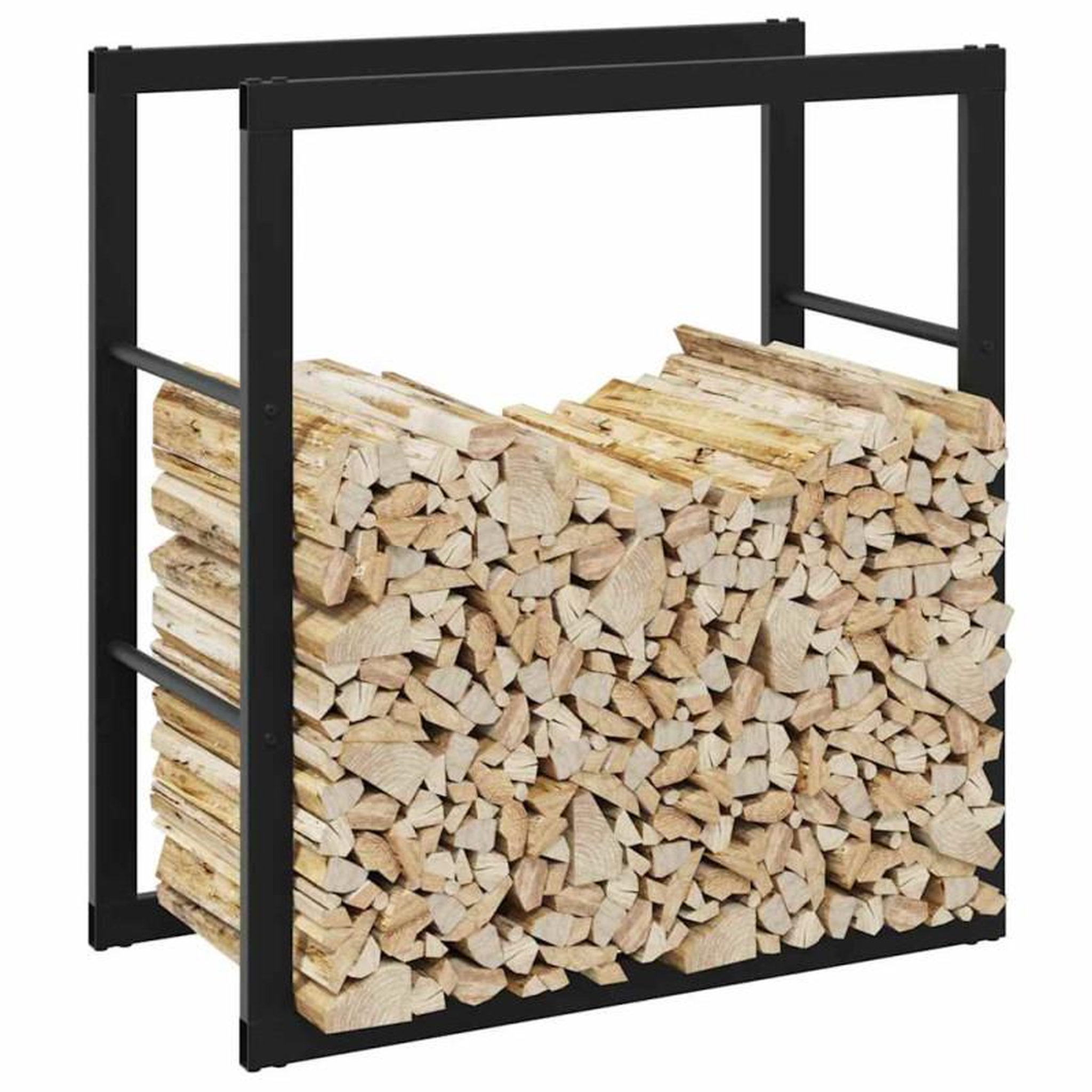 Voir la diapositive 1 : VIDAXL Portant de bois de chauffage noir 55x30x61 cm acier