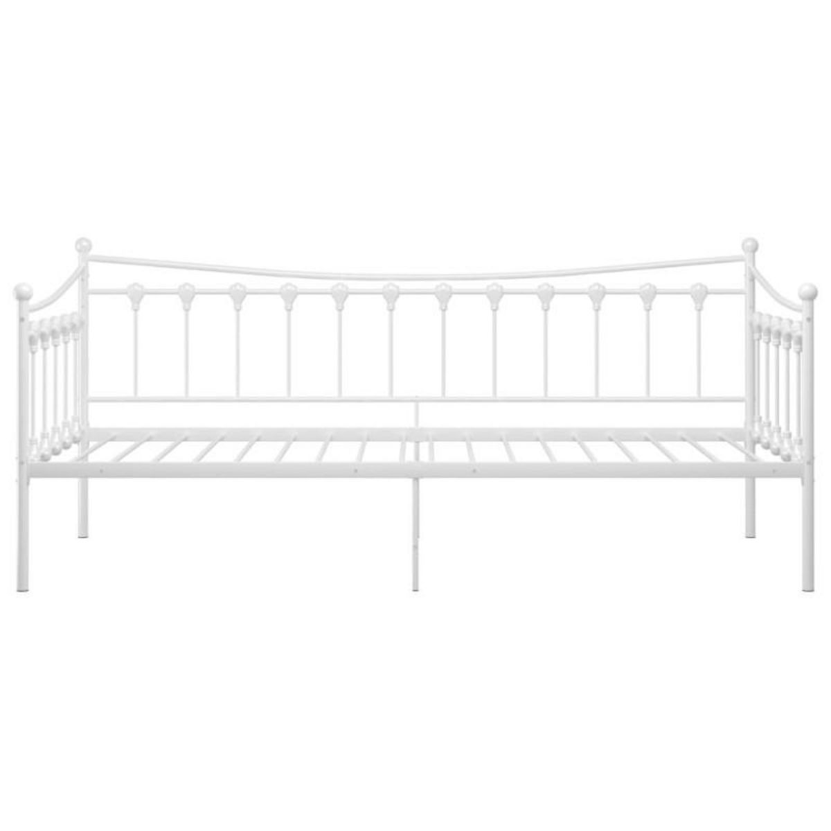 VIDAXL Cadre de canapé lit sans matelas blanc métal 90x200 cm