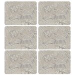 HABITABLE Lot de 6 sets de table motifs tropical WILD - 28 x 43 cm - Ecru