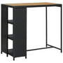 Voir la diapositive 1 : VIDAXL Table de bar avec rangement Noir 120x60x110 cm Resine tressee