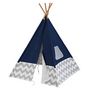 Voir la diapositive 1 : Kidkraft Tipi bleu marine à chevron gris et blanc