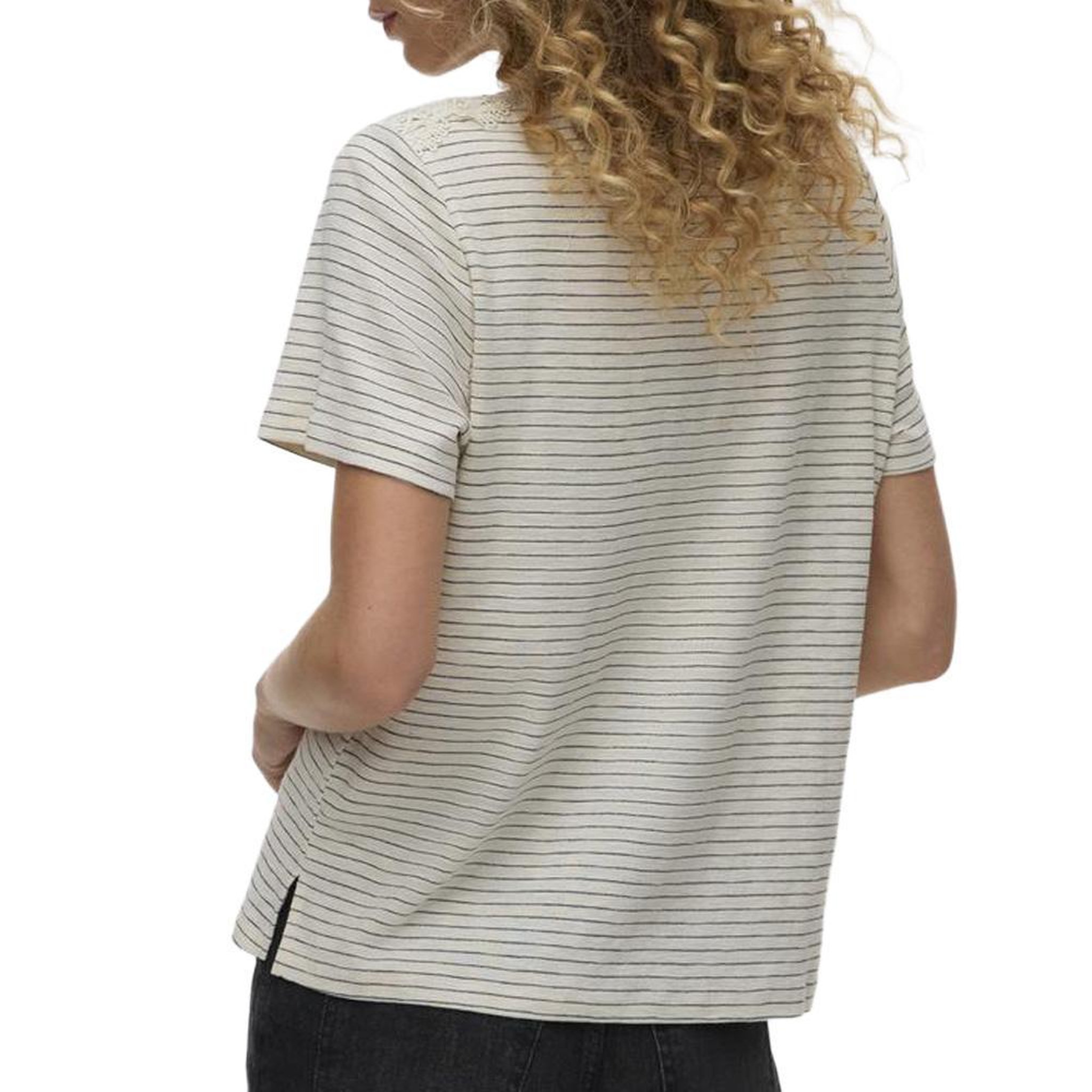 Voir la diapositive 4 : Vero Moda T-shirt blanc/marine femme vero moda karoline