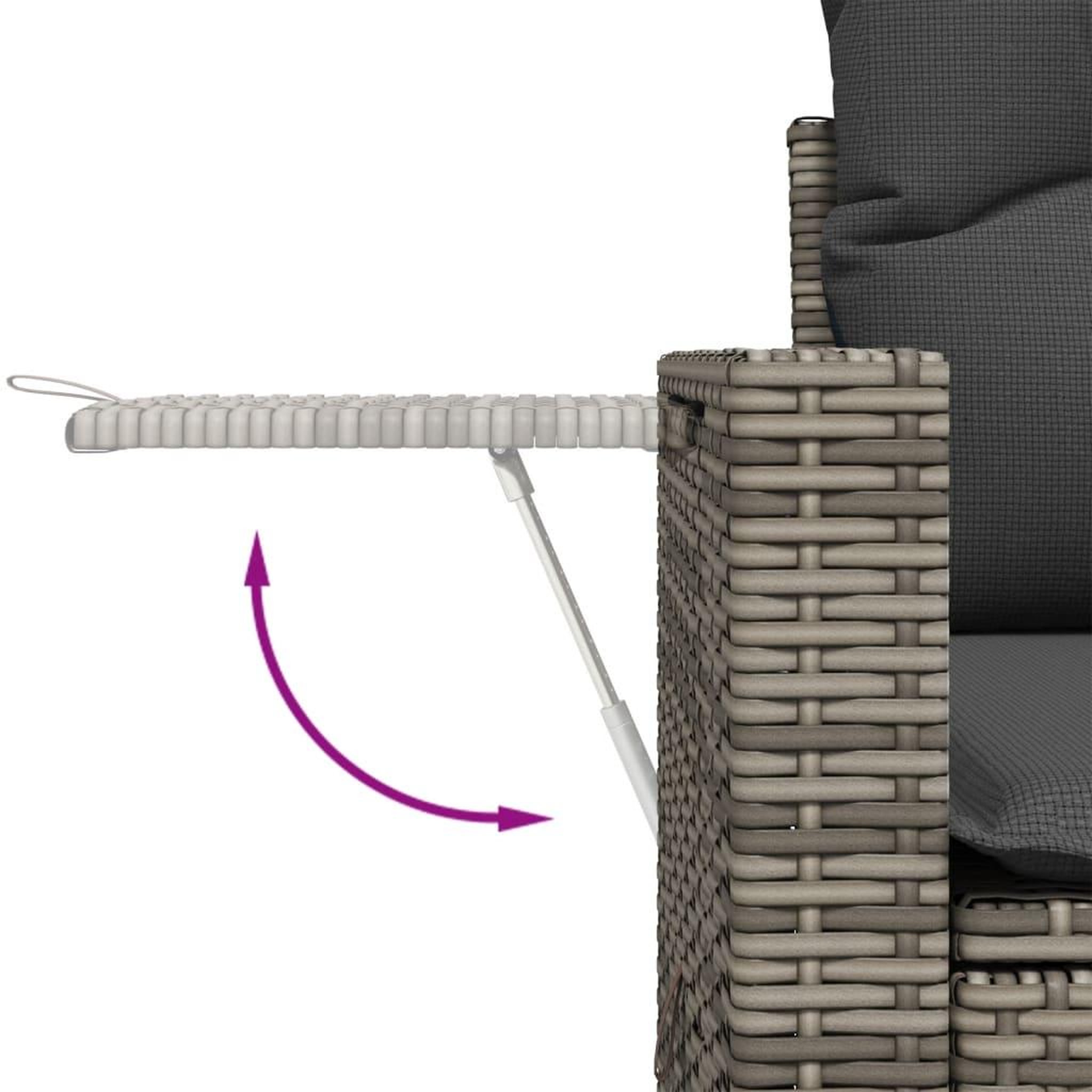 Voir la diapositive 3 : VIDAXL Salon de jardin 6 pcs avec coussins gris resine tressee