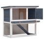 Voir la diapositive 2 : VIDAXL Clapier d'exterieur 1 porte Gris Bois