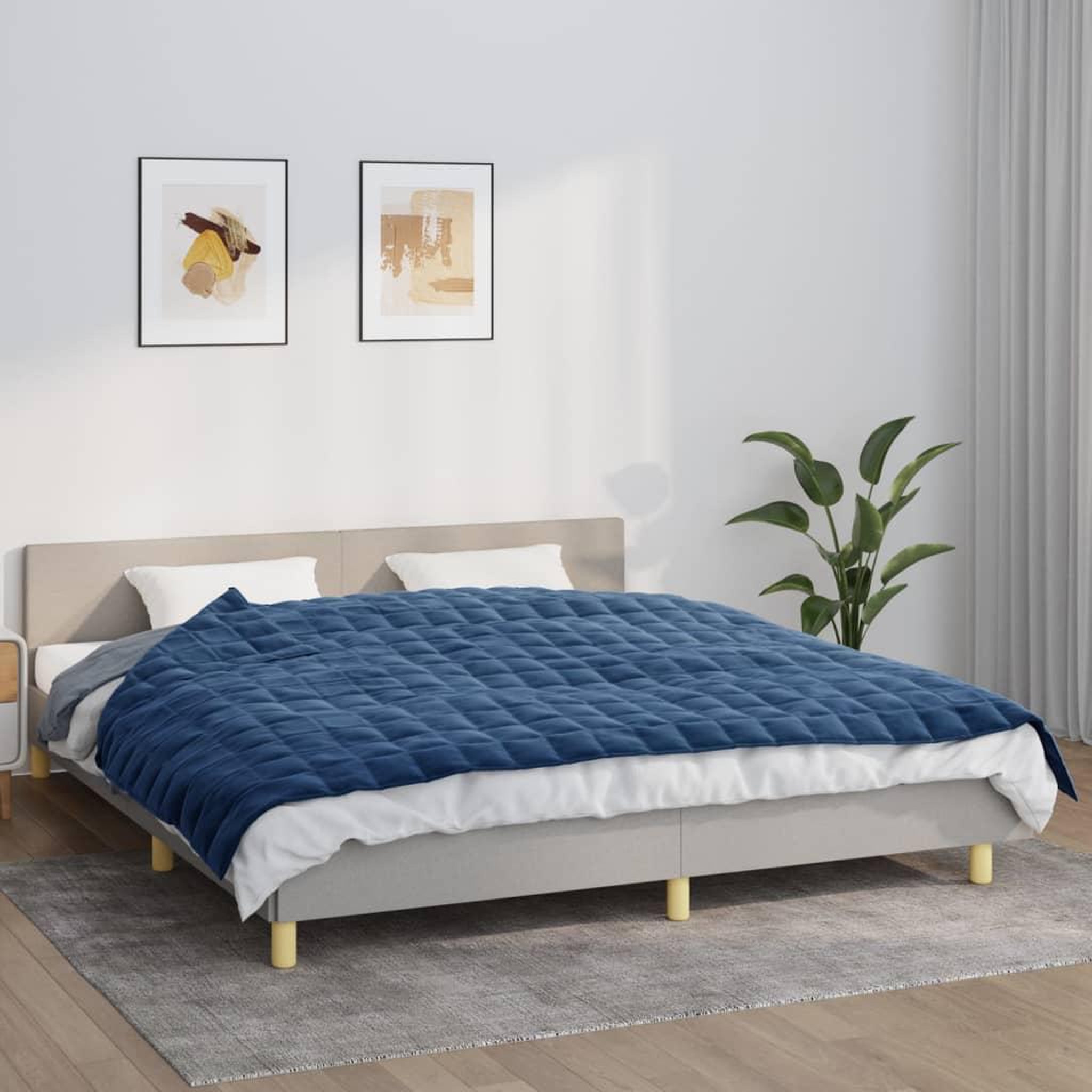 VIDAXL Couverture lestee Bleu 155x220 cm 7 kg Tissu