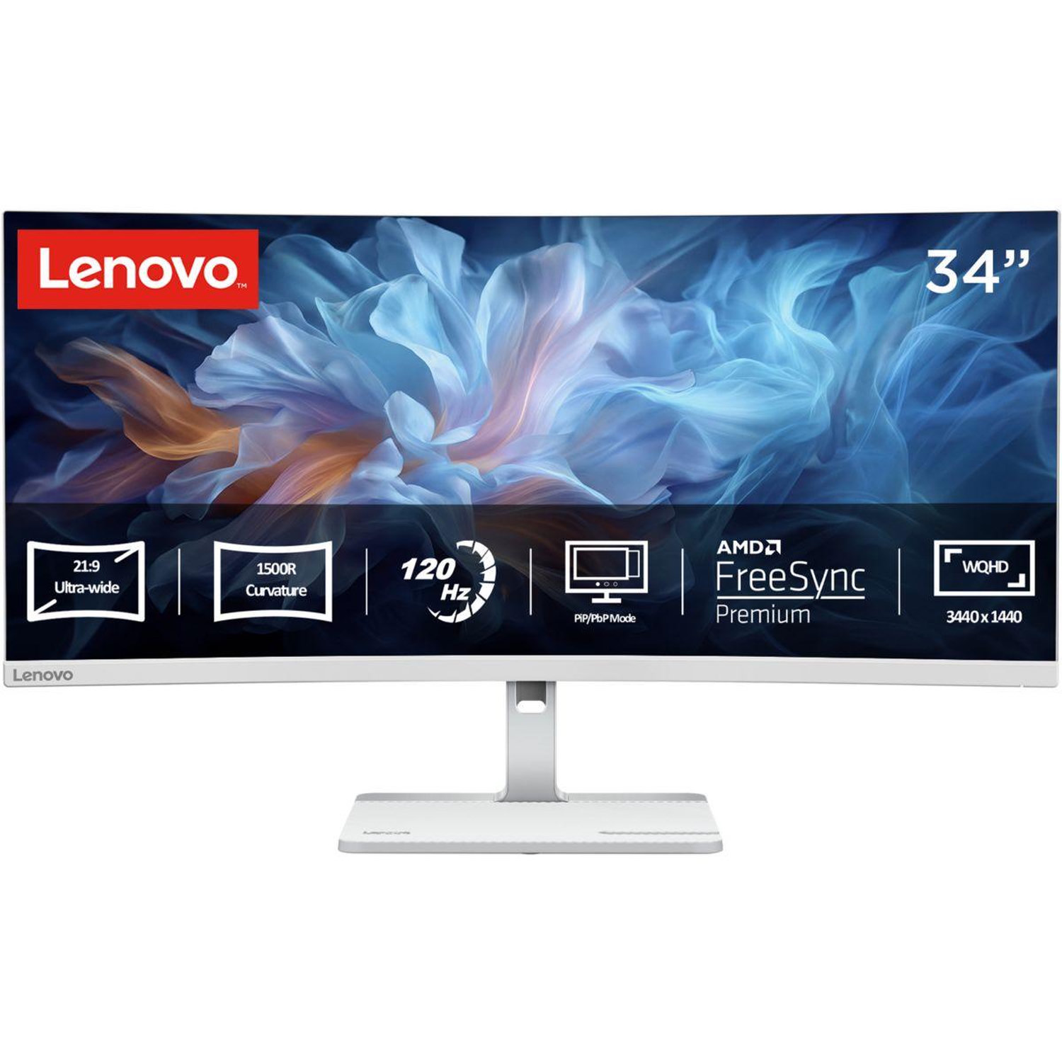 Écran PC Lenovo L34W 4C 34 UltraWide Quad HD 120Hz VA Courbé FreeSync Premium Hauteur réglable - vue 4