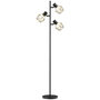 Voir la diapositive 1 : HOMCOM Lampadaire design industriel 3 ampoules max. 40W H.169 cm abat-jour cage métal noir