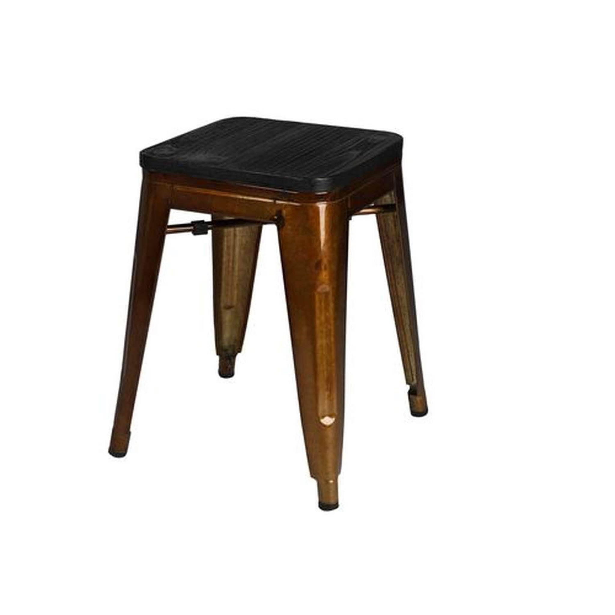 Voir la diapositive 2 : TOILINUX Lot de 4 tabourets vintage liv h46 cm - métal doré