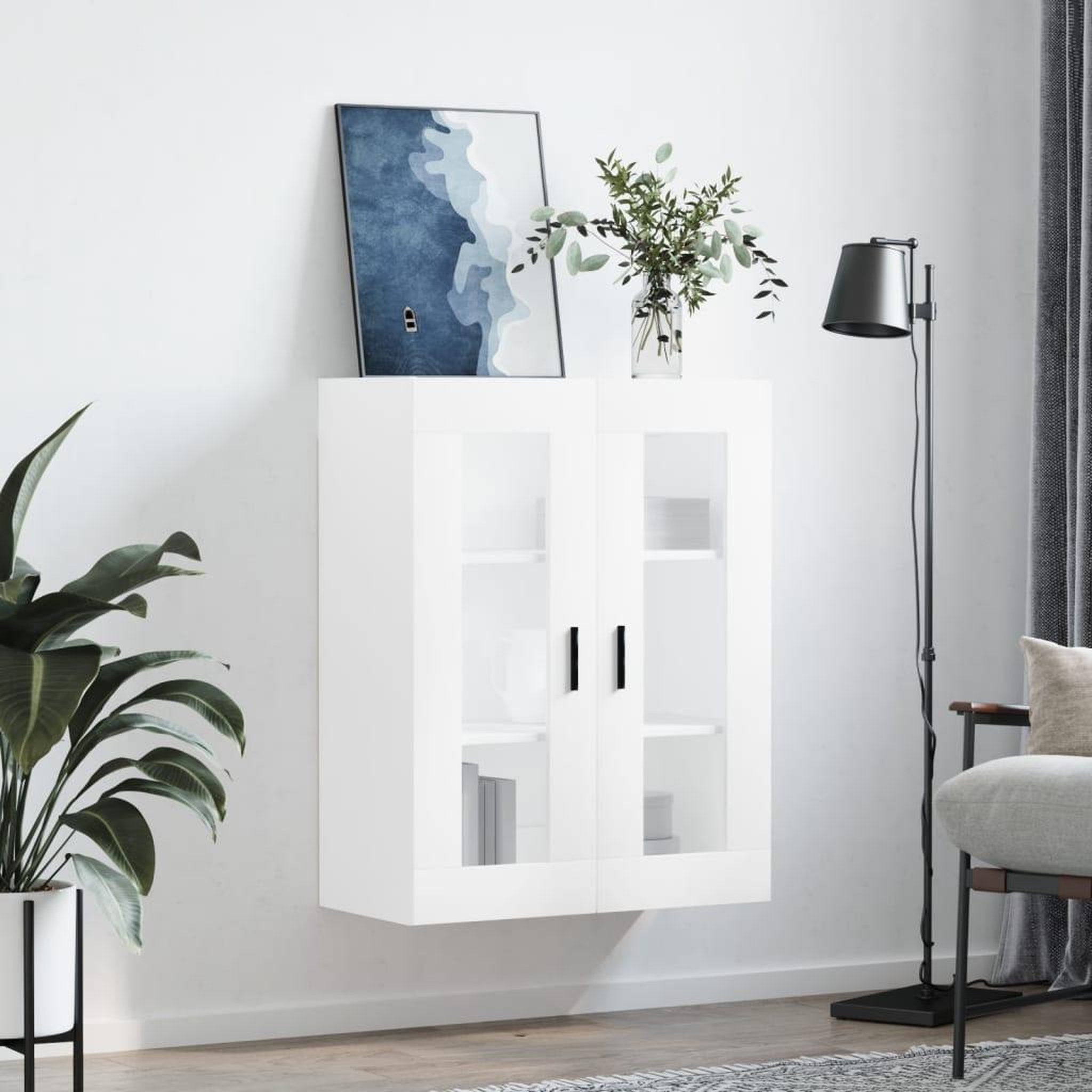 Voir la diapositive 3 : VIDAXL Armoire murale blanc 69,5x34x90 cm