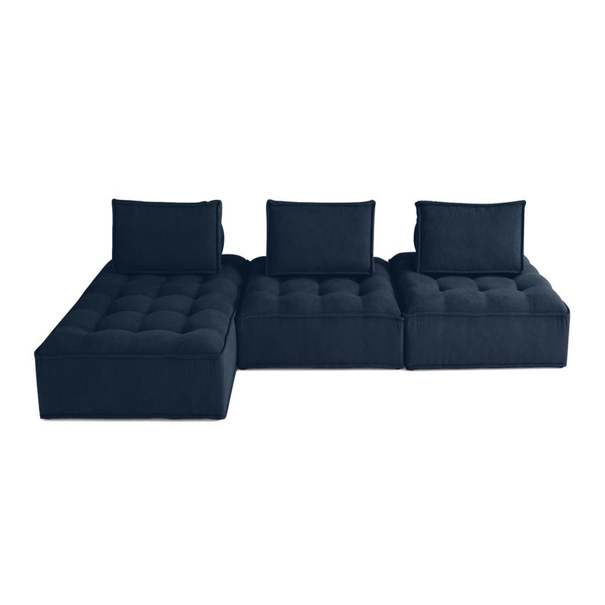 Voir la diapositive 1 : LISA DESIGN Marisol - canapé d'angle modulable 4 places - velours texturé