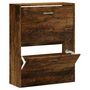 Voir la diapositive 2 : VIDAXL Armoire a chaussures Chene fume 63x24x81 cm Bois d'ingenierie