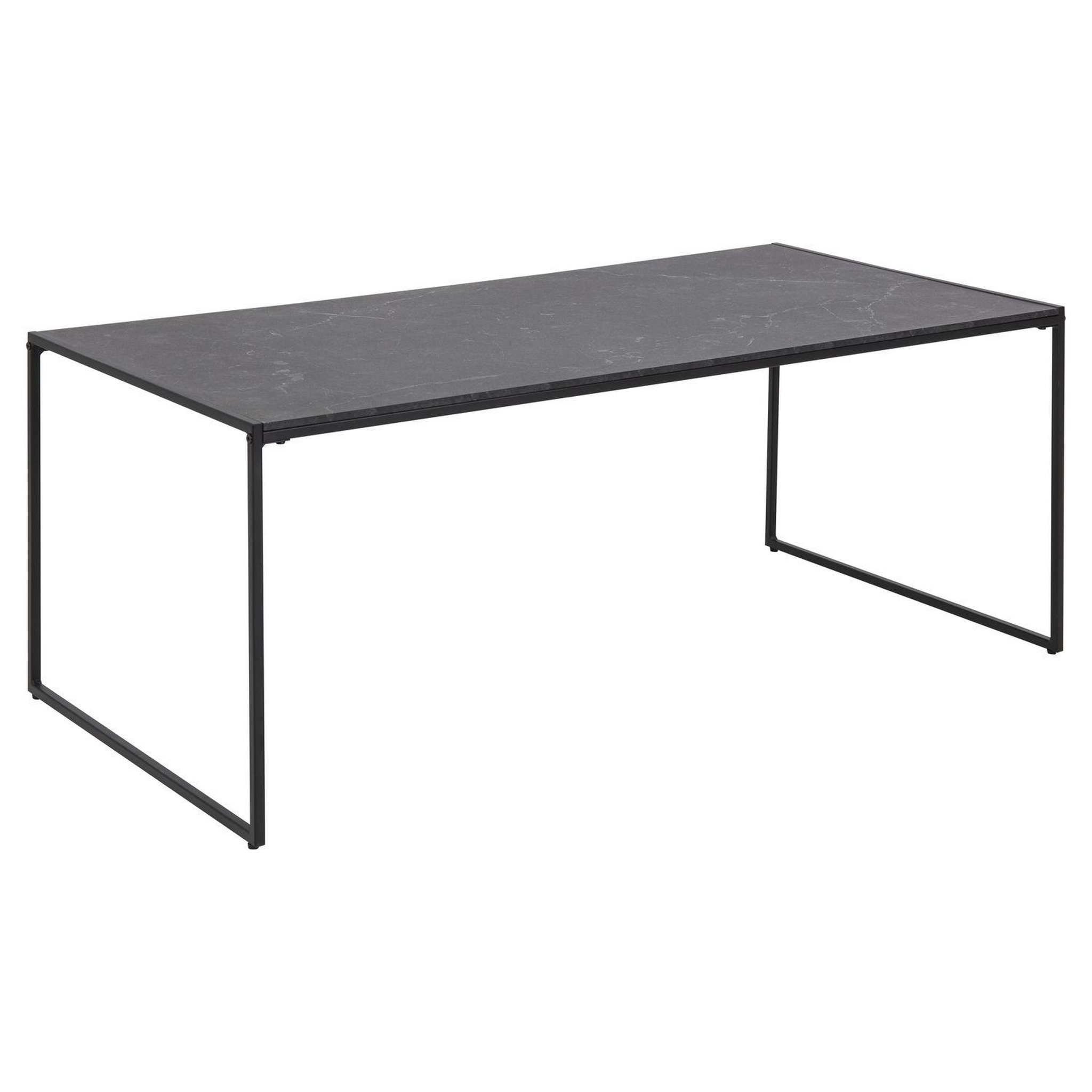 Voir la diapositive 1 : TOILINUX Table basse rectangulaire en mélaminé et métal - L.120 cm x H. 48 cm - Noir
