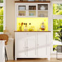 Voir la diapositive 2 : MERAX Buffet de cuisine 5 portes 1 tiroir - 104 cm blanc led mdf