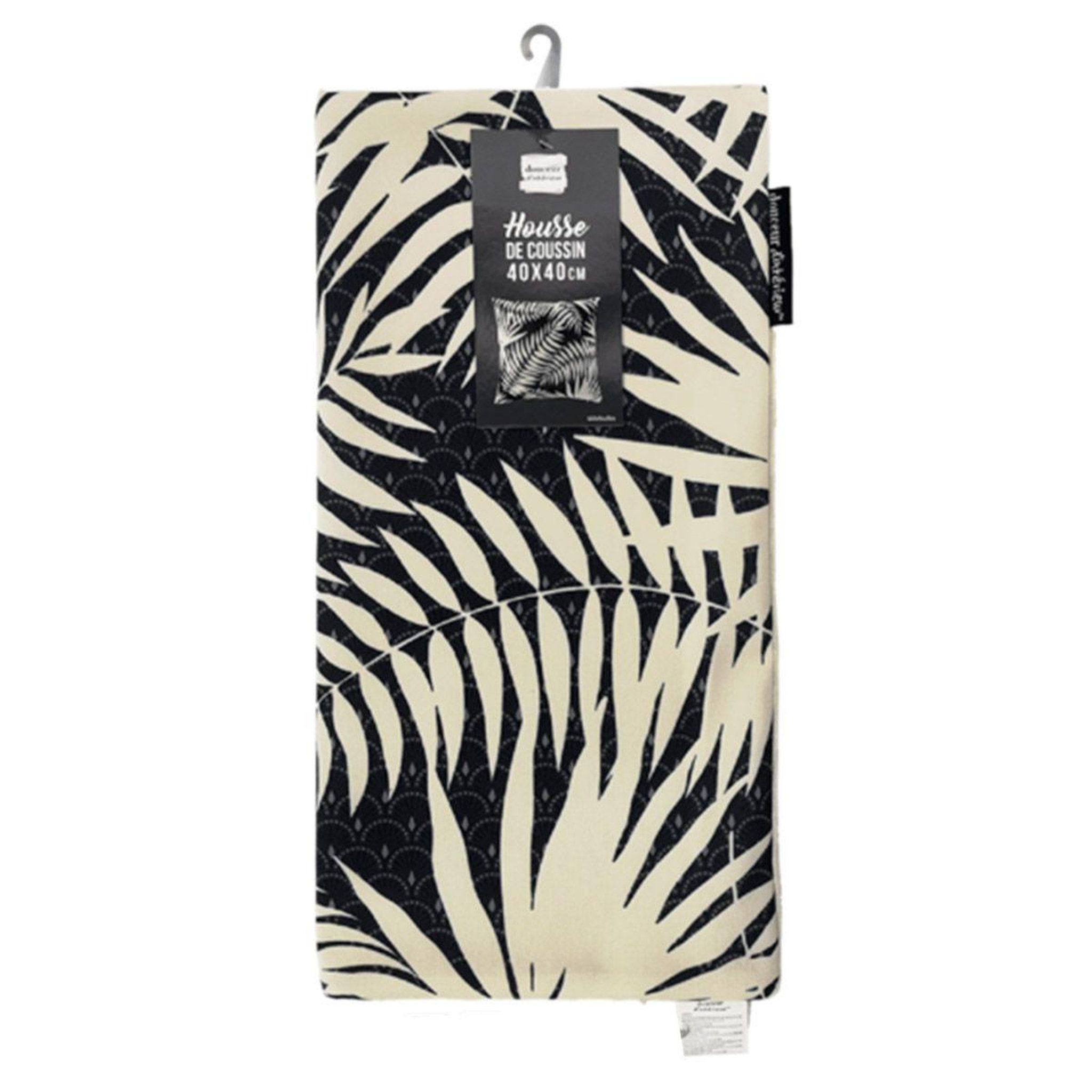 Voir la diapositive 3 : Douceur d'Intérieur Housse de coussin déco  millefeuilles  40x40cm noir