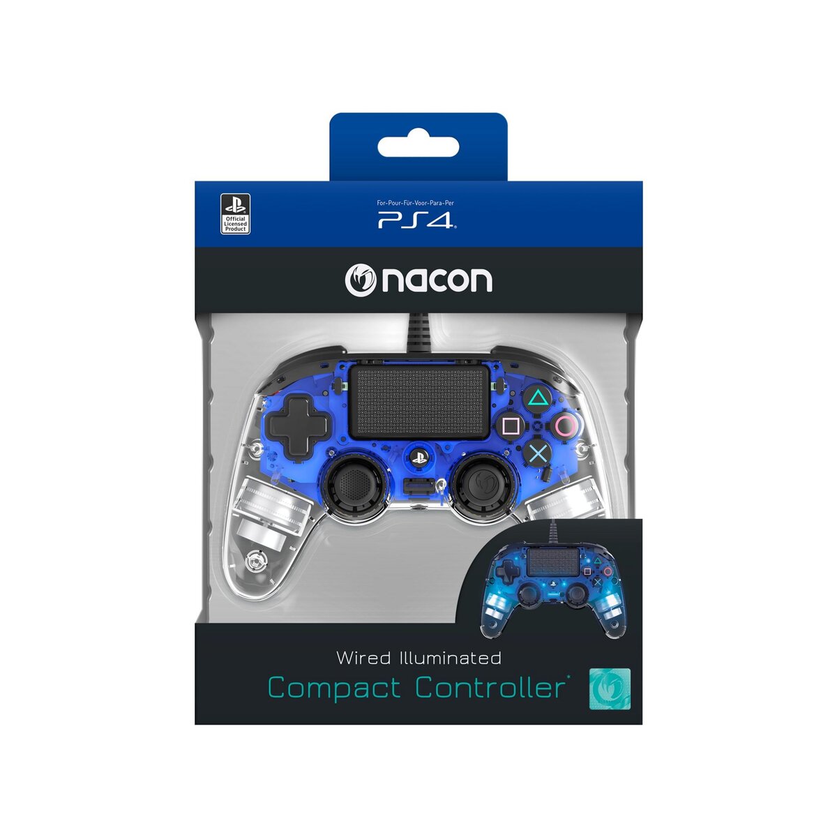 NACON Manette filaire Nacon lumineuse bleue PS4