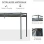 Voir la diapositive 4 : OUTSUNNY Pergola rétractable 2,98L x 2,13l x 2,22H m structure métal époxy anticorrosion toile polyester haute densité 180 g/m² incluse gris