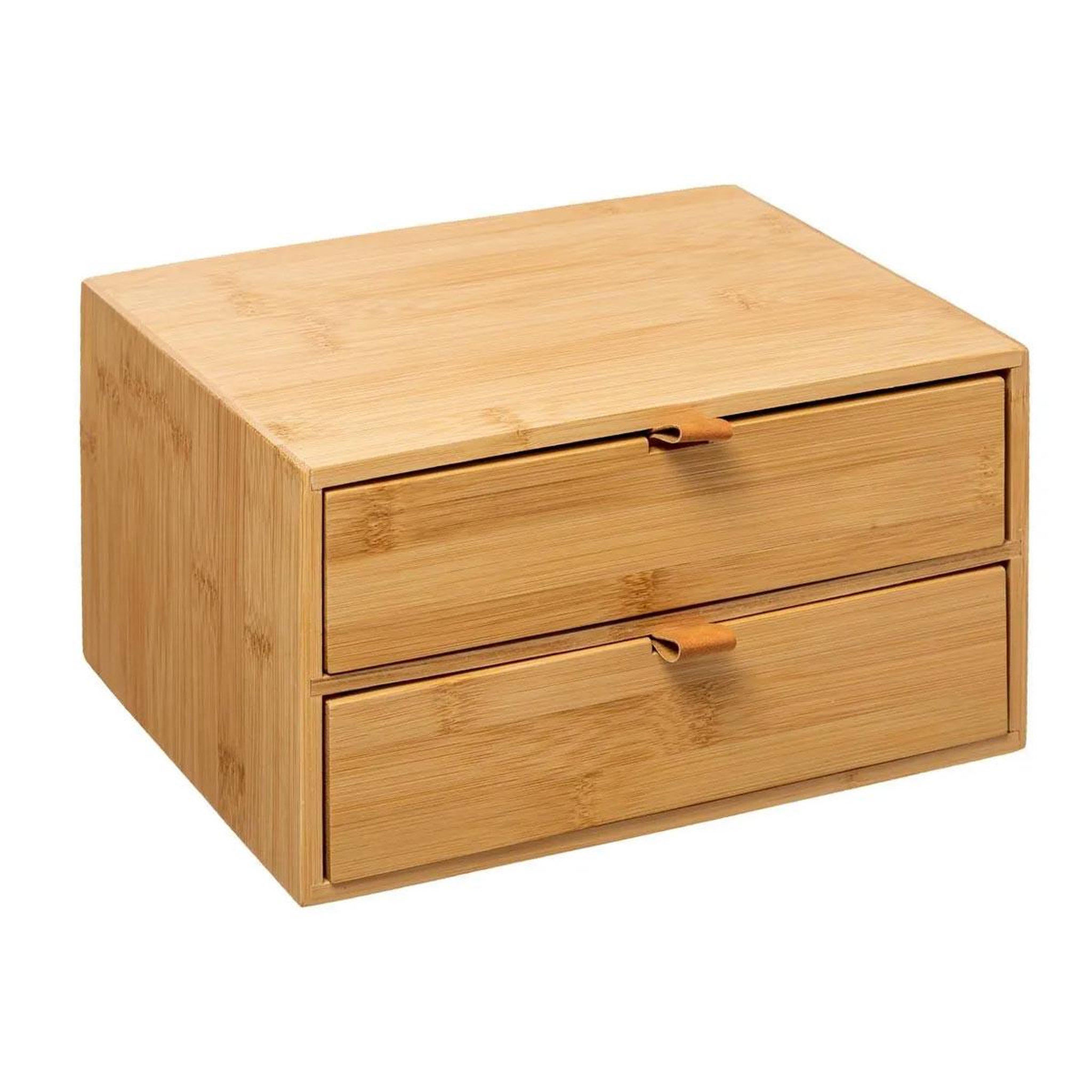 FIVE Boîte déco 2 tiroirs  bambou  25cm naturel