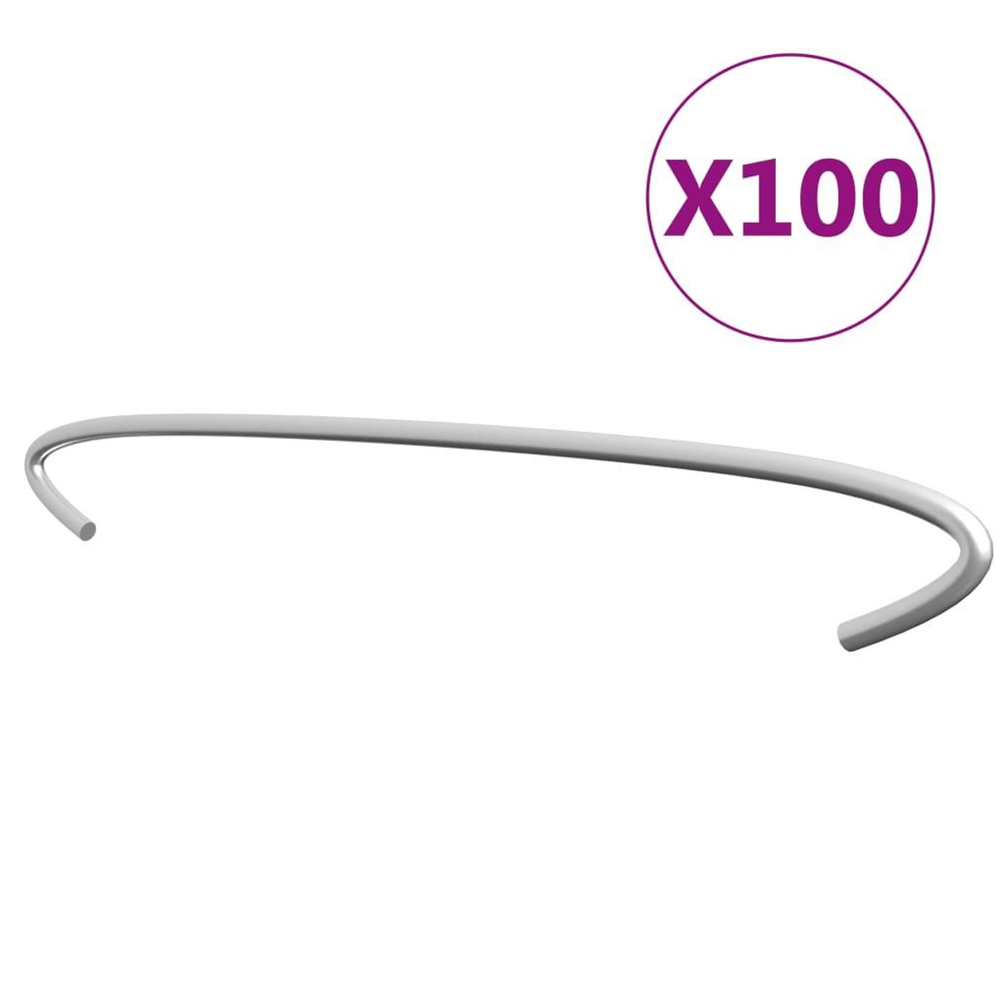 Voir la diapositive 1 : VIDAXL Crochets de gabion 100 pcs Acier galvanise 50 cm