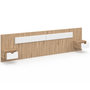 Voir la diapositive 1 : ID MARKET Tête de lit suspendue avec chevets SANTA pour lit 140, 160 et 180 cm bois et blanc