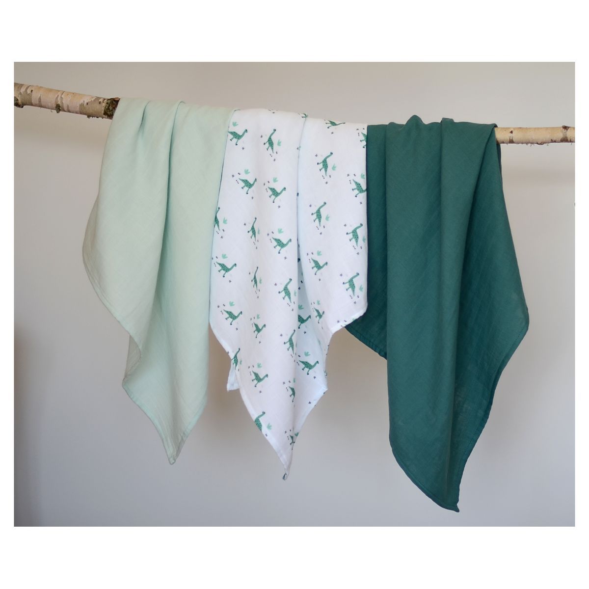 BEABA Boite de 3 Langes en coton bio Jurassique