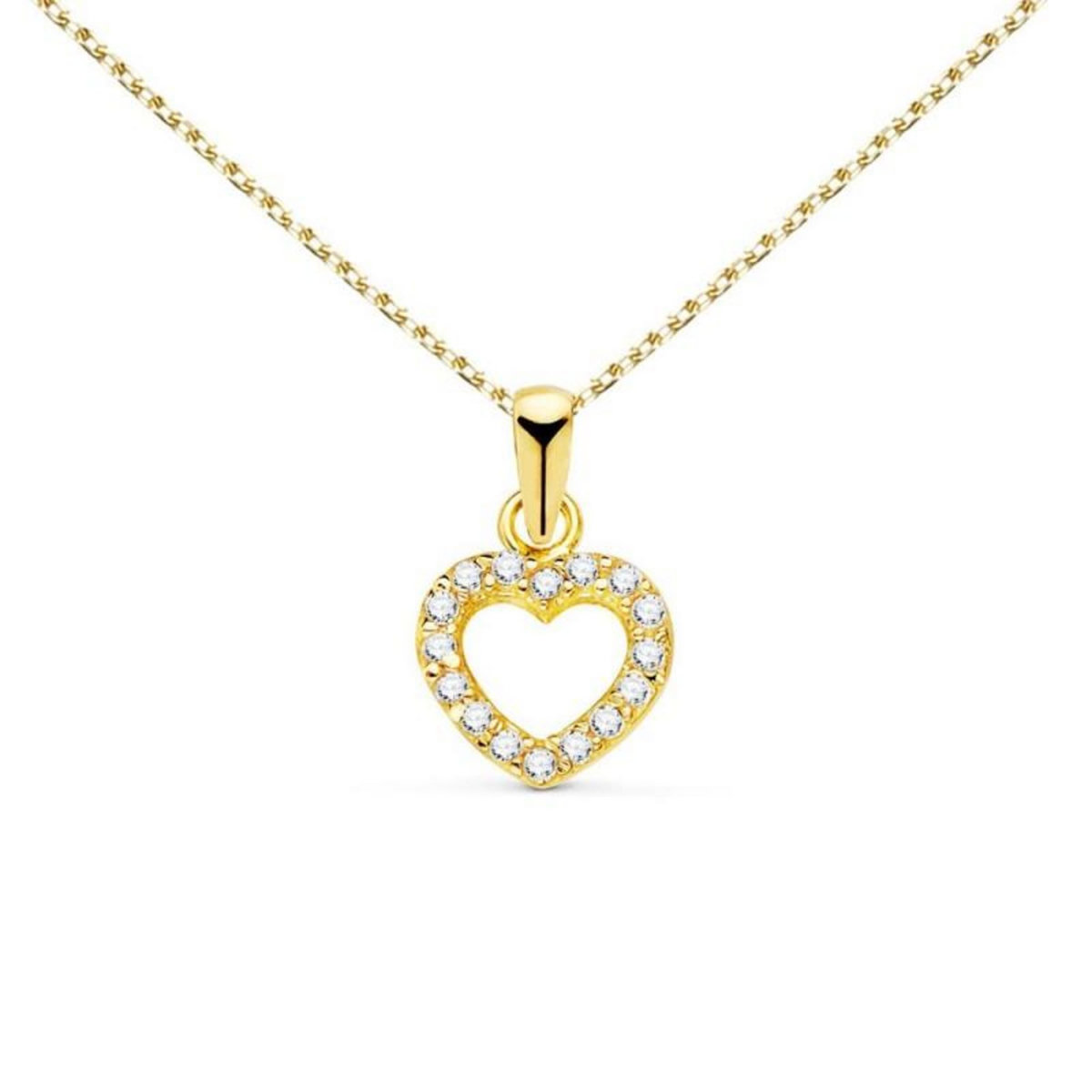 L'ATELIER D'AZUR Collier - Pendentif Or 18 Carats 750/000 Jaune - Coeur - Chaine Dorée