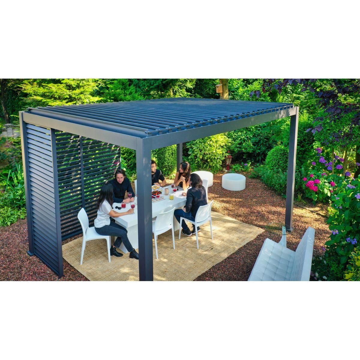 OMBREA Panneau brise-vue 1,2m anthracite  Aluminium pour pergola bioclimatique OMBREA®
