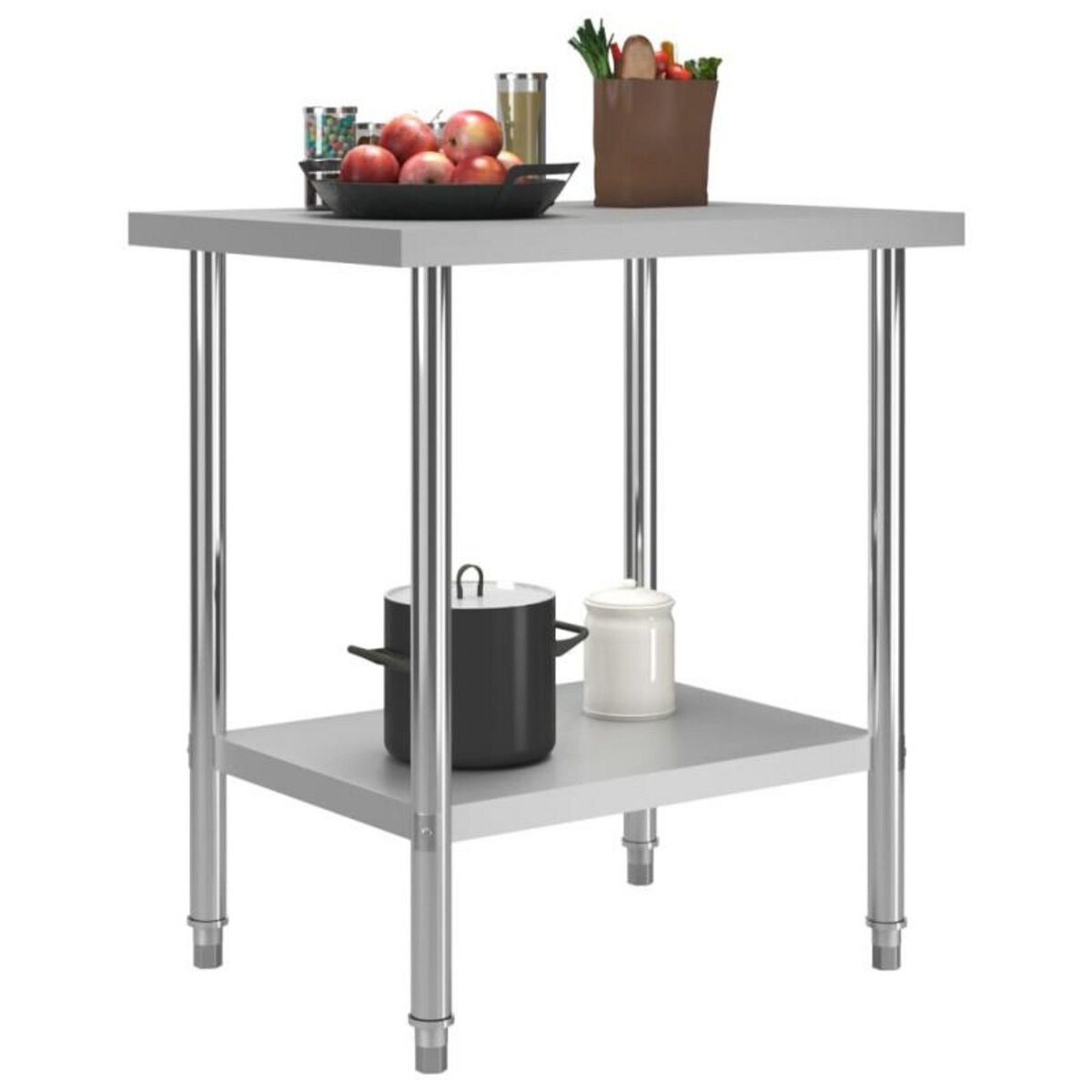 VIDAXL Table de travail de cuisine 80x60x85 cm Acier inoxydable