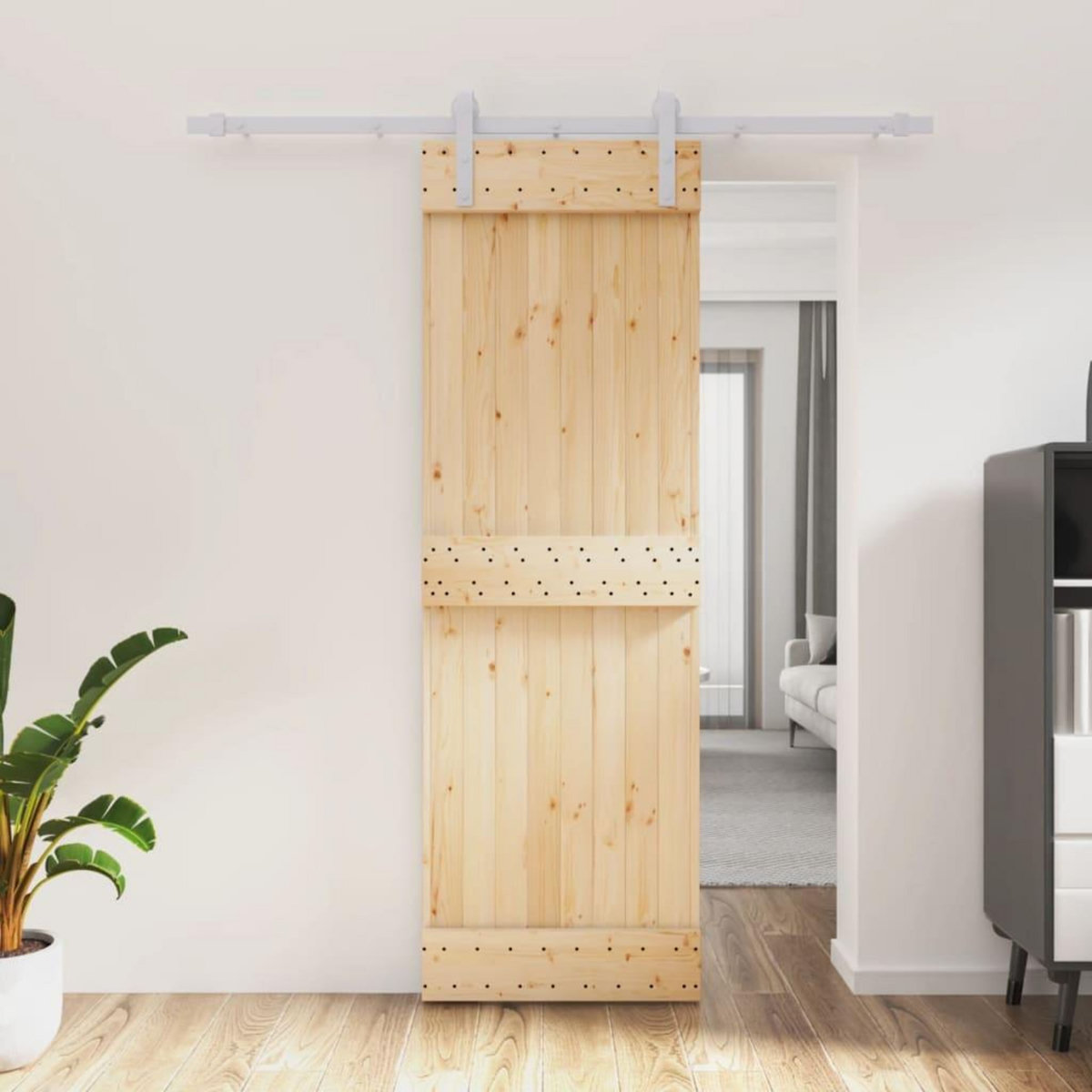 VIDAXL Porte coulissante et kit de quincaillerie 70x210 cm pin massif