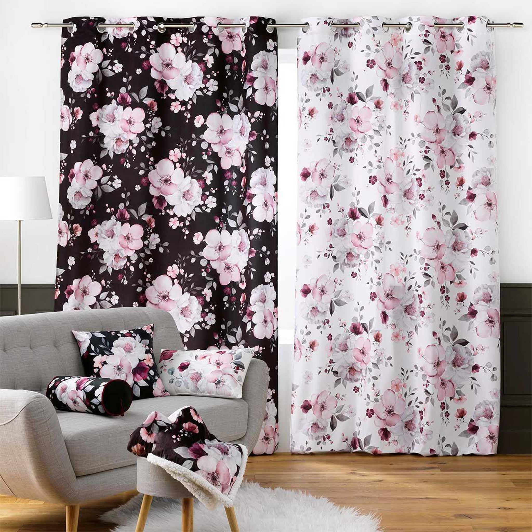 Voir la diapositive 3 : Douceur d'Intérieur Rideau à œillets  velvet flower  140x240cm blanc