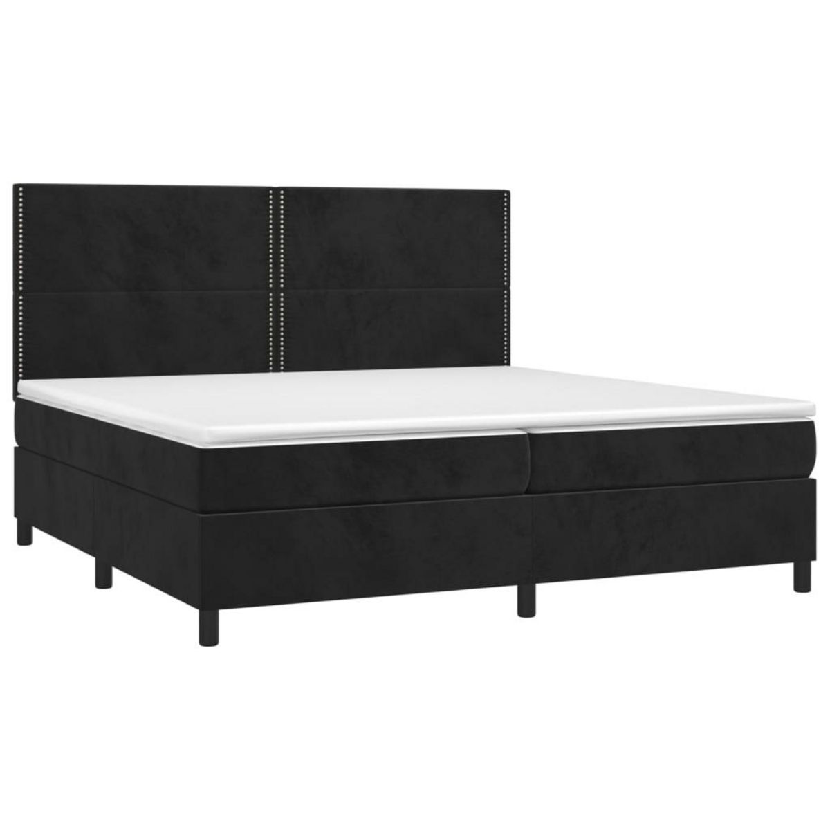 VIDAXL Sommier a lattes de lit et matelas Noir 200x200 cm Velours