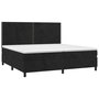 Voir la diapositive 3 : VIDAXL Sommier a lattes de lit et matelas Noir 200x200 cm Velours