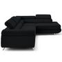 Voir la diapositive 3 : LISA DESIGN Zaria - canapé d'angle droit 5 places convertible avec coffre et têtières en velours côtelé grosses côtes
