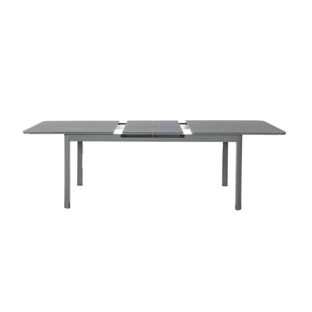 SWEEEK Table de jardin extensible aluminium + 8 assises anthracite - Soria / Buffalo