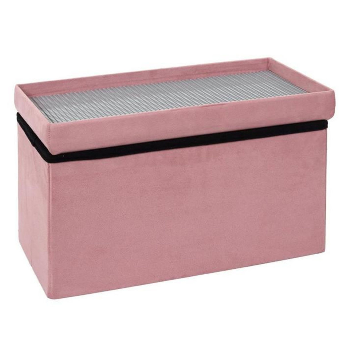 Paris Prix Banc & Coffre Pliable Enfant  Brique  52cm Rose