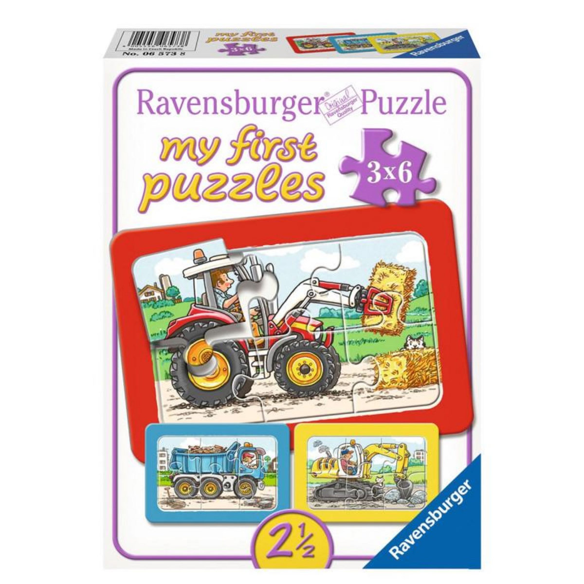 RAVENSBURGER RAVENSBURGER Excavators, tractor and dump car, 3x6st.