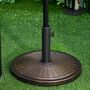 Voir la diapositive 2 : OUTSUNNY Pied de parasol rond base de lestage Ø 48 x 34 cm résine imitation rotin poids net 14 Kg noir bronze