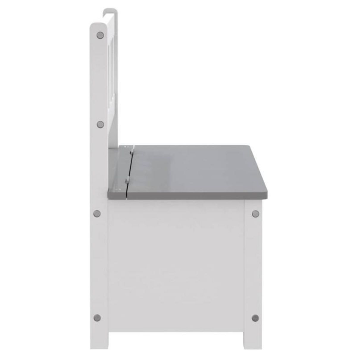 VIDAXL Banc de rangement pour enfants Blanc et gris 60x30x55 cm MDF
