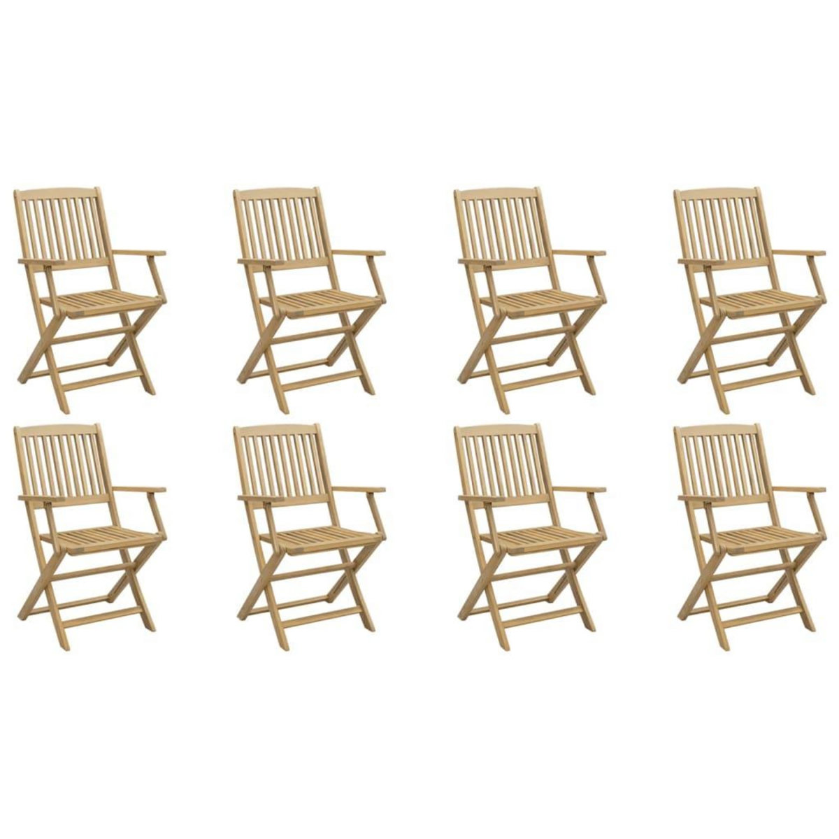VIDAXL Chaises de jardin pliantes lot de 8 54,5x58x90 cm bois d'acacia